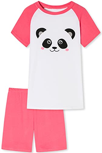 Kinder Schlafanzug mit Panda Motiv, Single-Jersey aus 100% Baumwolle in der Farbe Weiss/rot von In One Clothing