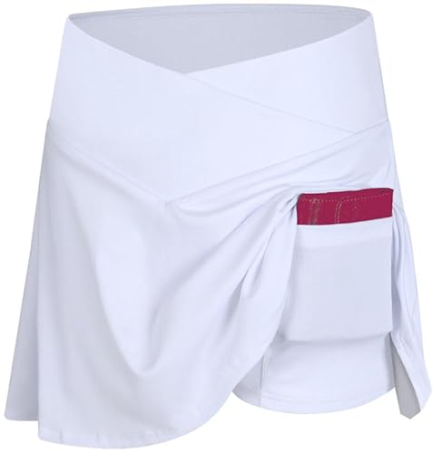 Mädchen Rock mit Innenshorts und Innentasche - Weiss Grösse 128 von In One Clothing