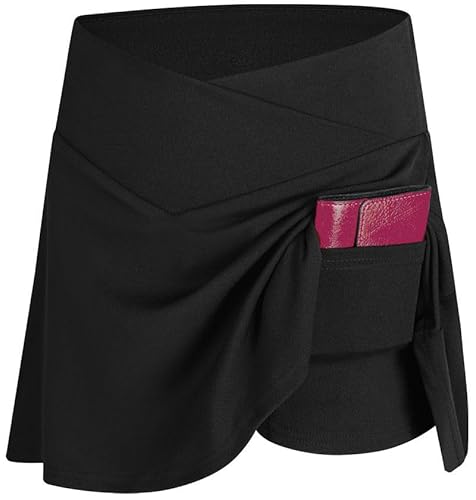 Mädchen Rock mit Innenshorts und Innentasche - schwarz Grösse 140 von In One Clothing
