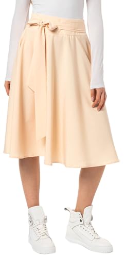 Retro Vintage Rock - luftig Leichter Rock mit Schleifen an den Seiten zum selber binden - Natur Grösse S von In One Clothing