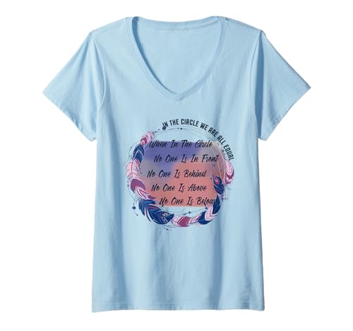 Damen In The Circle We Are All Equal Indigenous Indianer T-Shirt mit V-Ausschnitt Damen In The Circle We Are All Equal Indigenous Indianer T-Shirt mit V-Ausschnitt von In The Circle We Are All Equal Indigenous Native