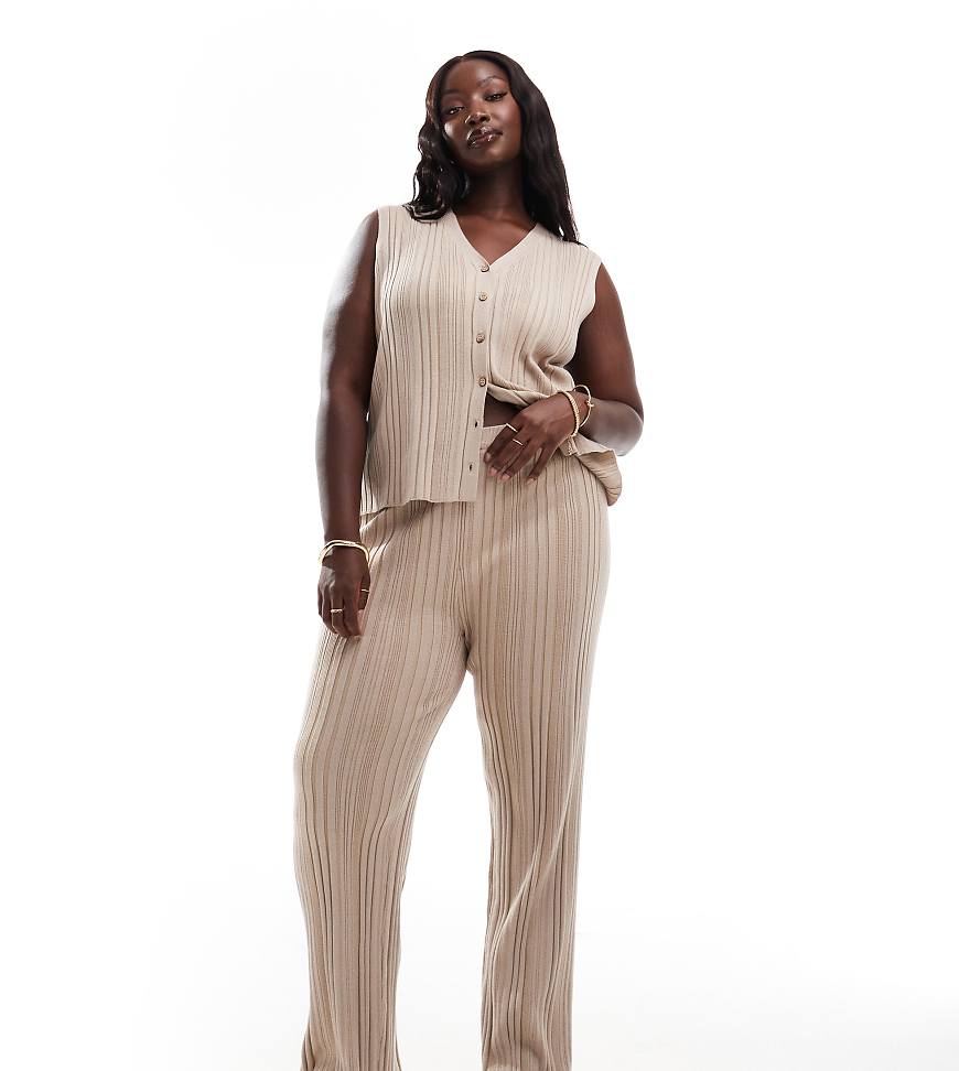 In The Style Plus - Strickhose in Hellbraun, Kombiteil-Neutral In The Style Plus - Strickhose in Hellbraun, Kombiteil-Neutral von In The Style Plus