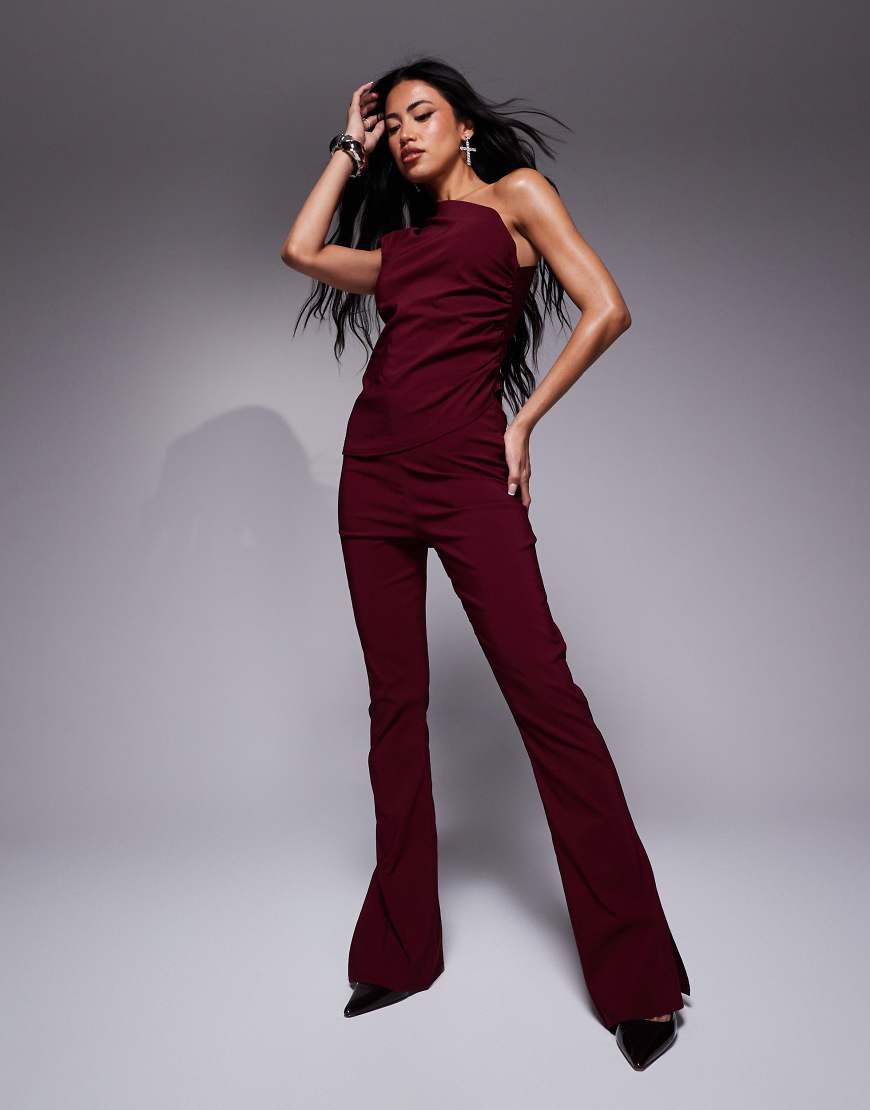 In The Style - Schlaghose aus Bengaline in Rot, Kombiteil von In The Style