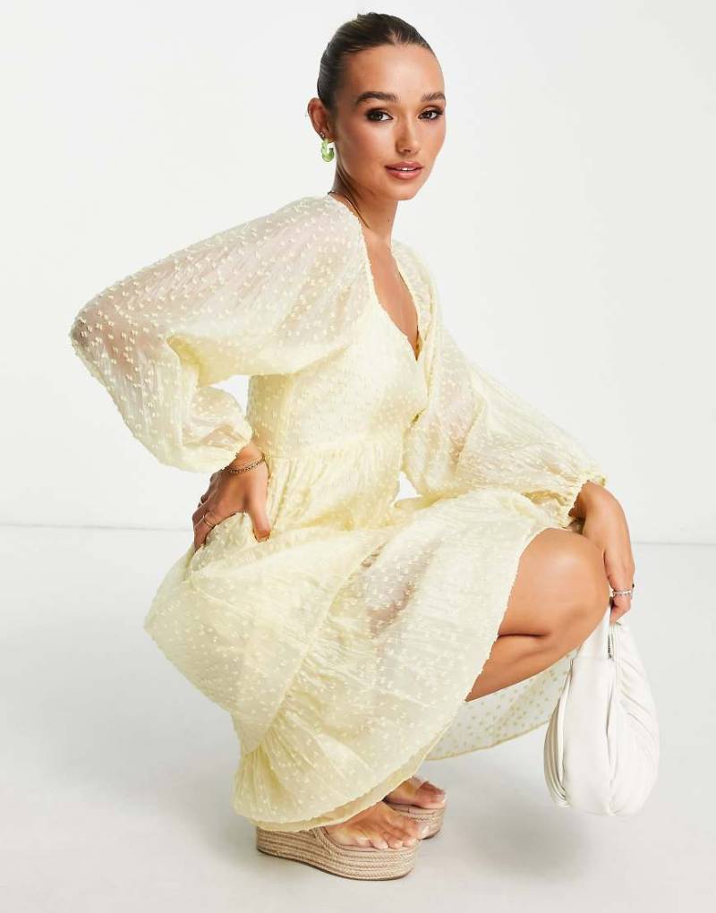 In Wear - Monisha - Smok-Kleid in Gelb aus fließendem Material von In Wear