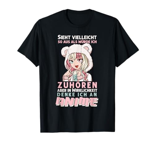 In Wirklichkeit denke ich an Anime I Chibi Cosplay Girl T-Shirt von In Wirklichkeit denke ich an Anime & Kawaii Girl