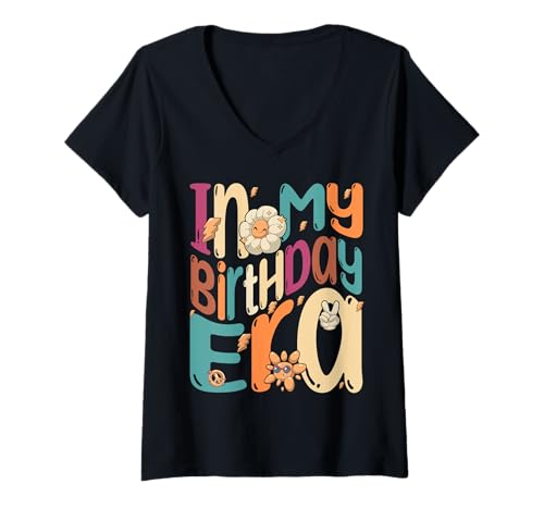 Damen In meiner großen Schwester -Ära Groovy Retro Neue große T-Shirt mit V-Ausschnitt Damen In meiner großen Schwester -Ära Groovy Retro Neue große T-Shirt mit V-Ausschnitt von In meiner großen Schwester -Ära Retro Groovy