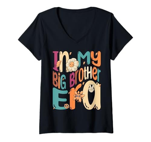 Damen In meiner großen Schwester -Ära Groovy Retro Neue große T-Shirt mit V-Ausschnitt Damen In meiner großen Schwester -Ära Groovy Retro Neue große T-Shirt mit V-Ausschnitt von In meiner großen Schwester -Ära Retro Groovy