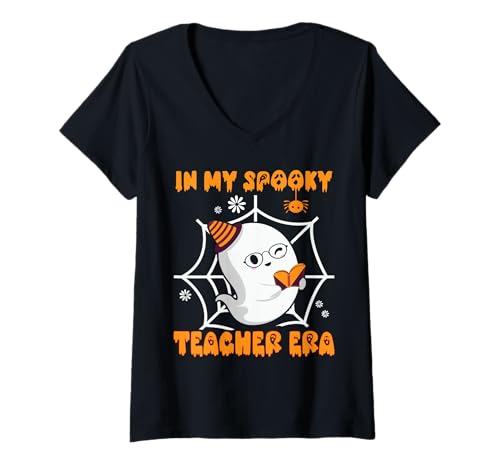 Damen Men and Women In My Spooky Teacher Era Costume Halloween T-Shirt mit V-Ausschnitt Damen Men and Women In My Spooky Teacher Era Costume Halloween T-Shirt mit V-Ausschnitt von In my Spooky Teacher Era Halloween Trick Or Teach