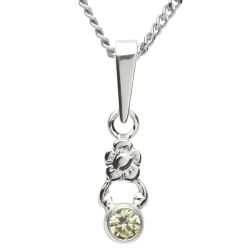 InCollections Damen-Anhänger 925/000 Sterlingsilber mit Zirkonia limette inklusive Panzerkette 42 cm 2420200003401 von INCOLLECTIONS