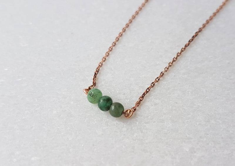 Smaragd Edelstein Halskette, Mai Birthstone Geschenk Für Sie, Zierliche Schmuck Sterling Silber, Gold, Rose Gold von InDaPendantJewellery