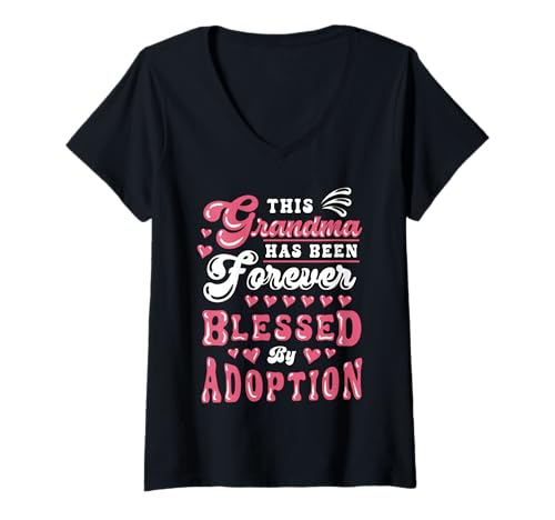 Damen Adoptionstag Oma Für Immer gesegnet Adoptivgroßmutter T-Shirt mit V-Ausschnitt Damen Adoptionstag Oma Für Immer gesegnet Adoptivgroßmutter T-Shirt mit V-Ausschnitt von InGENIUS Adoption Day Shirts & Geschenke