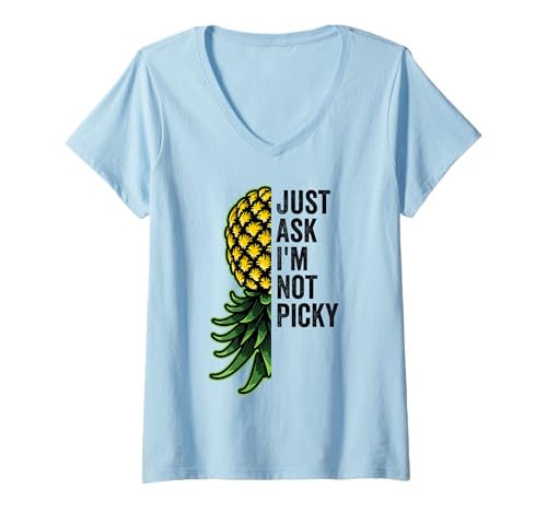 Damen Ananas Upside Down Swinger Frag Nicht wählerisch Lustiges T-Shirt mit V-Ausschnitt von InGENIUS Ananas Swinger Shirts & Geschenke