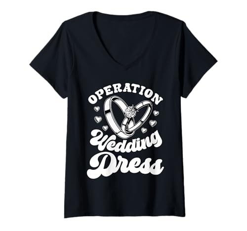 Damen Operation Brautkleid Lustig Braut Einkaufen Brautparty T-Shirt mit V-Ausschnitt von InGENIUS Bachelorette Party Shirts & Geschenke