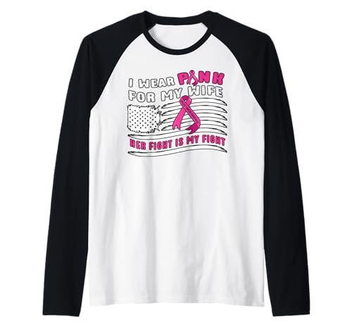 Herren Brustkrebs-Frau trägt rosa Schleife Kampf US-Flagge Raglan Herren Brustkrebs-Frau trägt rosa Schleife Kampf US-Flagge Raglan von InGENIUS Breast Cancer Awareness Shirts & Gifts