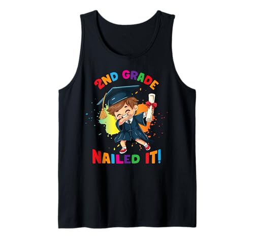 2nd Grade Graduation Dabbing Boy Class Nailed it Grad Kids Tank Top von InGENIUS Dabbing Graduation Shirts & Geschenke