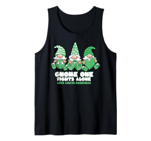 Leberkrebs-Bewusstsein Zwerg Man kämpft allein Grün tragen Tank Top von InGENIUS Gnome Awareness Shirts & Geschenke