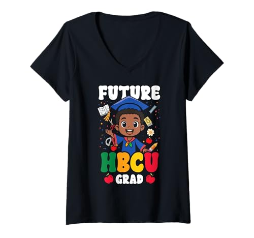 Damen Zukünftige HBCU Grad Junge Schwarze Geschichte College T-Shirt mit V-Ausschnitt Damen Zukünftige HBCU Grad Junge Schwarze Geschichte College T-Shirt mit V-Ausschnitt von InGENIUS HBCU Shirts & Geschenke