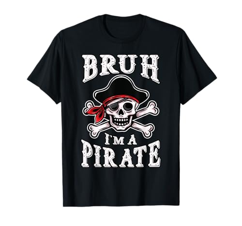 Halloween Bruh Pirate Skull Funny Pretend DIY Kostüm Kinder T-Shirt von InGENIUS Halloween Piraten Shirts & Geschenke