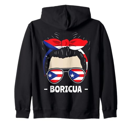 Boricua Mädchen Unordentliches Brötchen Hispanisches Erbe Kapuzenjacke von InGENIUS Hispanic Heritage Hemden & Geschenke