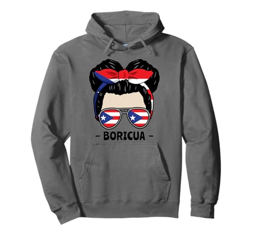 Boricua Mädchen Unordentliches Brötchen Hispanisches Erbe Pullover Hoodie von InGENIUS Hispanic Heritage Hemden & Geschenke
