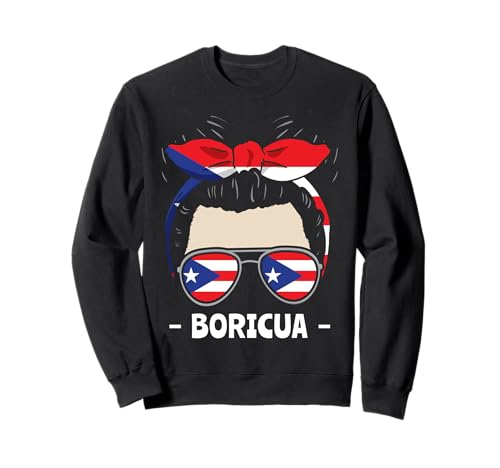 Boricua Mädchen Unordentliches Brötchen Hispanisches Erbe Sweatshirt von InGENIUS Hispanic Heritage Hemden & Geschenke