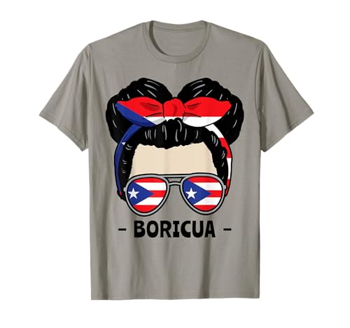 Boricua Mädchen Unordentliches Brötchen Hispanisches Erbe T-Shirt von InGENIUS Hispanic Heritage Hemden & Geschenke