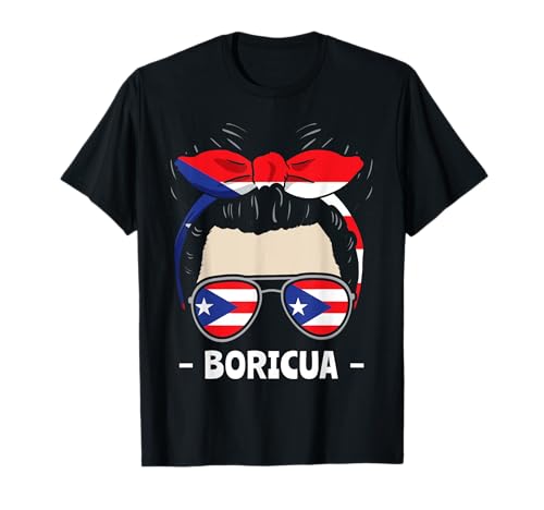 Boricua Mädchen Unordentliches Brötchen Hispanisches Erbe T-Shirt von InGENIUS Hispanic Heritage Hemden & Geschenke