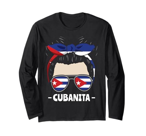 Cubanita Kubanisches Mädchen Unordentliches Brötchen Langarmshirt von InGENIUS Hispanic Heritage Hemden & Geschenke