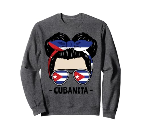 Cubanita Kubanisches Mädchen Unordentliches Brötchen Sweatshirt von InGENIUS Hispanic Heritage Hemden & Geschenke