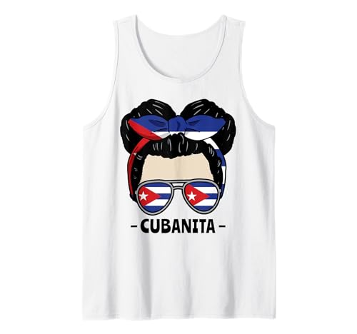 Cubanita Kubanisches Mädchen Unordentliches Brötchen Tank Top von InGENIUS Hispanic Heritage Hemden & Geschenke