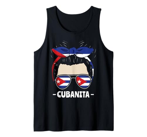 Cubanita Kubanisches Mädchen Unordentliches Brötchen Tank Top von InGENIUS Hispanic Heritage Hemden & Geschenke