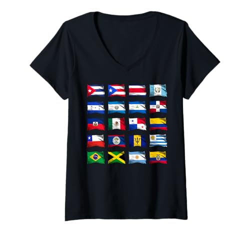 Damen Vintage Hispanic Heritage Month Lateinische Länder Latino T-Shirt mit V-Ausschnitt Damen Vintage Hispanic Heritage Month Lateinische Länder Latino T-Shirt mit V-Ausschnitt von InGENIUS Hispanic Heritage Hemden & Geschenke