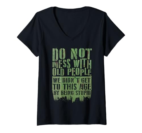 Damen Lustige alte Menschen Nicht Mess mit Senior Citizen T-Shirt mit V-Ausschnitt Damen Lustige alte Menschen Nicht Mess mit Senior Citizen T-Shirt mit V-Ausschnitt von InGENIUS Lustige Alte Leute Shirts & Geschenke