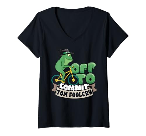 Damen Lustiges Meme Off to Commit Tomfoolery Wizard T-Shirt mit V-Ausschnitt Damen Lustiges Meme Off to Commit Tomfoolery Wizard T-Shirt mit V-Ausschnitt von InGENIUS Lustige Frosch Shirts & Geschenke