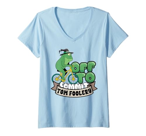 Damen Lustiges Meme Off to Commit Tomfoolery Wizard T-Shirt mit V-Ausschnitt Damen Lustiges Meme Off to Commit Tomfoolery Wizard T-Shirt mit V-Ausschnitt von InGENIUS Lustige Frosch Shirts & Geschenke
