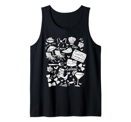 Italienischer Sommer Clean Girl Sardinen in Dosen Ästhetisch Tank Top von InGENIUS Lustige Italienische Sardinen Shirts
