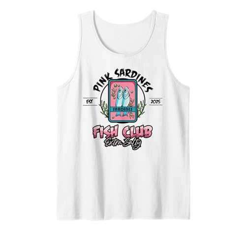 Pink Sardines Club Fischkonserven Salty Summer Girls Tank Top Pink Sardines Club Fischkonserven Salty Summer Girls Tank Top von InGENIUS Lustige Sardinen-Liebhaber Shirts & Gifts
