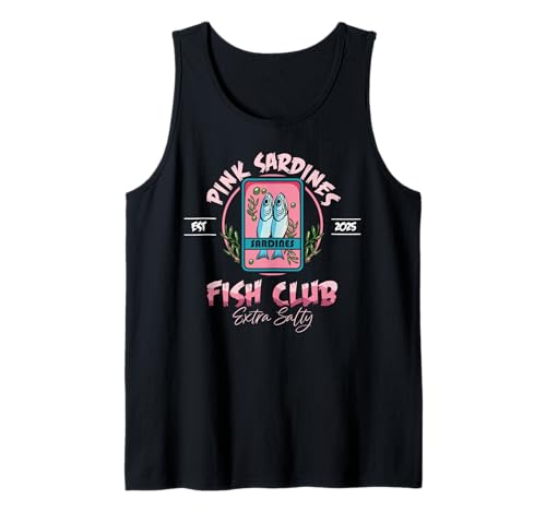 Pink Sardines Club Fischkonserven Salty Summer Girls Tank Top Pink Sardines Club Fischkonserven Salty Summer Girls Tank Top von InGENIUS Lustige Sardinen-Liebhaber Shirts & Gifts