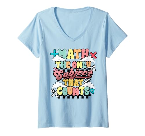 Damen Lustiger Mathe-Tag Einziges Fach, das zählt Mathematiklehrer T-Shirt mit V-Ausschnitt Damen Lustiger Mathe-Tag Einziges Fach, das zählt Mathematiklehrer T-Shirt mit V-Ausschnitt von InGENIUS Math Lover Shirts & Geschenke