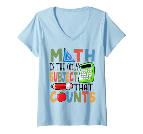 Damen Lustiger Mathe-Tag Einziges Fach, das zählt Mathematiklehrer T-Shirt mit V-Ausschnitt Damen Lustiger Mathe-Tag Einziges Fach, das zählt Mathematiklehrer T-Shirt mit V-Ausschnitt von InGENIUS Math Lover Shirts & Geschenke