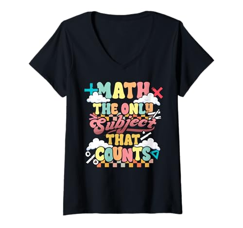 Damen Lustiger Mathe-Tag Einziges Fach, das zählt T-Shirt mit V-Ausschnitt Damen Lustiger Mathe-Tag Einziges Fach, das zählt T-Shirt mit V-Ausschnitt von InGENIUS Math Lover Shirts & Geschenke