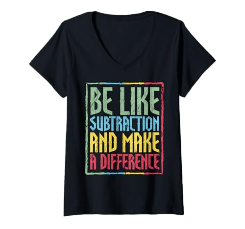 Damen Math Teacher Be Like Subtraction Make Difference Mathematics T-Shirt mit V-Ausschnitt Damen Math Teacher Be Like Subtraction Make Difference Mathematics T-Shirt mit V-Ausschnitt von InGENIUS Math Lover Shirts & Geschenke