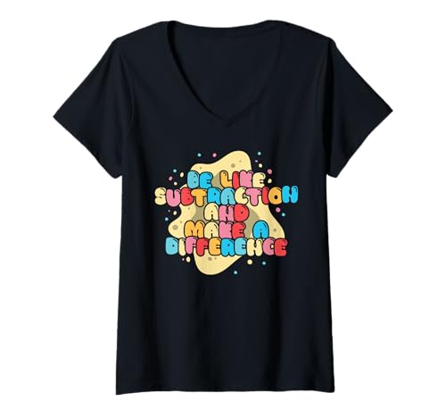 Damen Math Teacher Be Like Subtraction Make Difference Mathematics T-Shirt mit V-Ausschnitt Damen Math Teacher Be Like Subtraction Make Difference Mathematics T-Shirt mit V-Ausschnitt von InGENIUS Math Lover Shirts & Geschenke