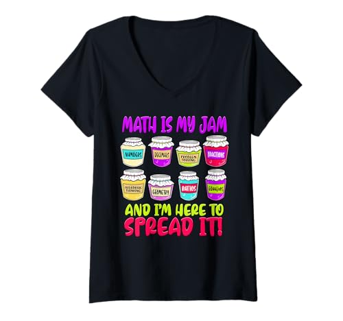 Damen Mathelehrer My Jam Hier Wird lustiger Mathematik-Humor T-Shirt mit V-Ausschnitt Damen Mathelehrer My Jam Hier Wird lustiger Mathematik-Humor T-Shirt mit V-Ausschnitt von InGENIUS Math Lover Shirts & Geschenke