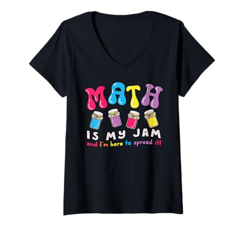 Damen Mathelehrer My Jam Hier Wird lustiger Mathematik-Humor T-Shirt mit V-Ausschnitt Damen Mathelehrer My Jam Hier Wird lustiger Mathematik-Humor T-Shirt mit V-Ausschnitt von InGENIUS Math Lover Shirts & Geschenke