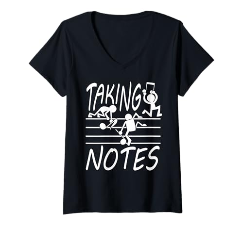 Damen Lustiger Musiklehrer, der Notizen Macht Musikalischer T-Shirt mit V-Ausschnitt Damen Lustiger Musiklehrer, der Notizen Macht Musikalischer T-Shirt mit V-Ausschnitt von InGENIUS Musiknoten Shirts & Geschenke
