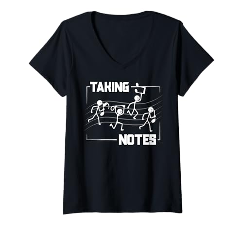 Damen Lustiger Musiklehrer, der Notizen Macht Musikalischer T-Shirt mit V-Ausschnitt Damen Lustiger Musiklehrer, der Notizen Macht Musikalischer T-Shirt mit V-Ausschnitt von InGENIUS Musiknoten Shirts & Geschenke