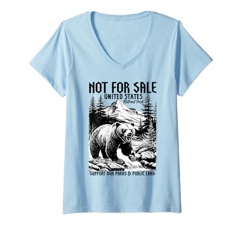 Damen Vintage Bear National Park Öffentliches T-Shirt mit V-Ausschnitt von InGENIUS National Parks Hemden & Geschenke