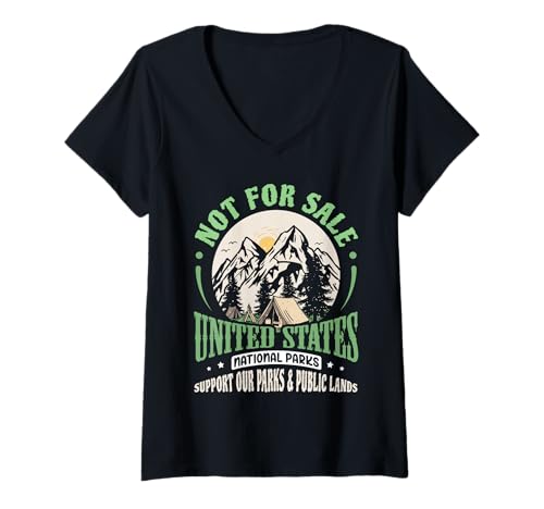 Damen Vintage US National Park Öffentliches T-Shirt mit V-Ausschnitt von InGENIUS National Parks Hemden & Geschenke