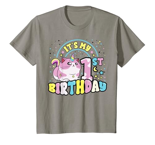 Kinder 1. Geburtstag Katze Liebhaber niedlich 1 ein Jahr alt T-Shirt von InGENIUS Niedliche Katze Geburtstag Shirts &